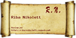 Riba Nikolett névjegykártya